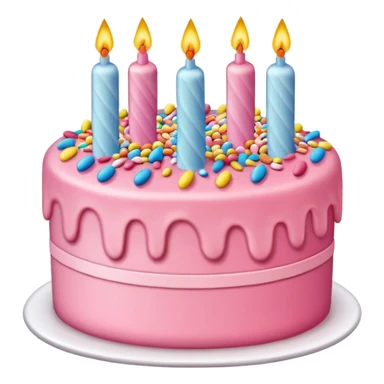 Make a pink birth day cake sticker