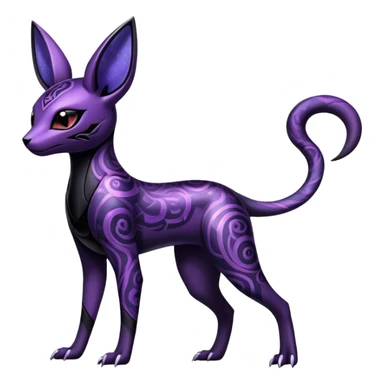 Shiny Dark Edgy Majestic Sophisticated Modern Gothic Gloomy Futuristic Salandit-Umbreon-Espeon-Hybrid (Full body) with pattern-markings sticker