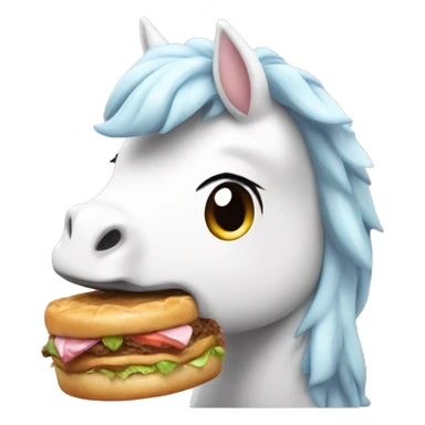 Unicornio gordito blanco comiendo una dona  sticker