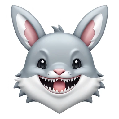 Make a half shark half bunny combination sticker