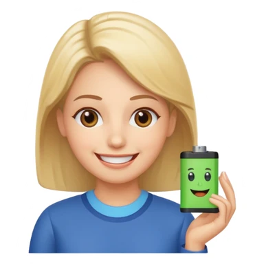 A kindergardenteacher with an empty battery icon above their head. sticker