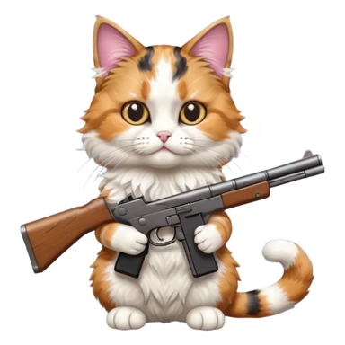 Cat gun sticker