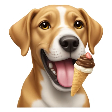 Dog eating icecream sticker