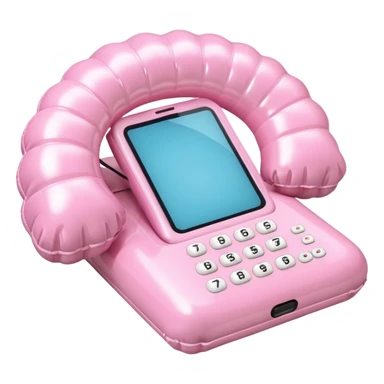 vintage rococo pale pink inflatable puffy shell phone sticker