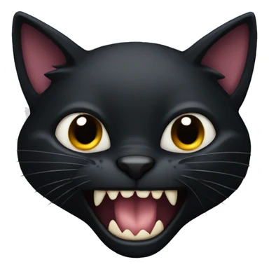 Black cat with fangs  sticker