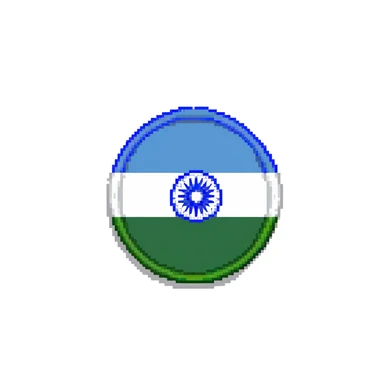India flag with three horizontal bands - saffron at top, white in middle with blue wheel, and green at bottom sticker