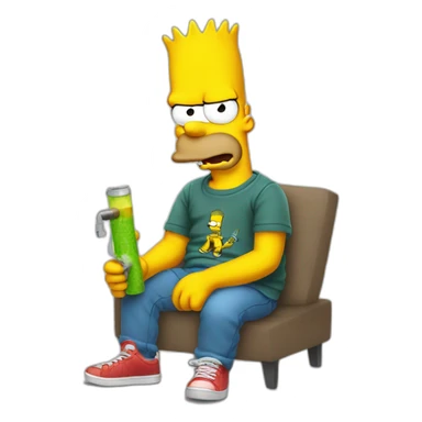 Bart Simpson with a hookah sticker