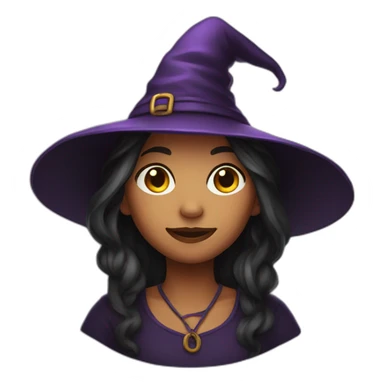 young witch woman with a hat sticker