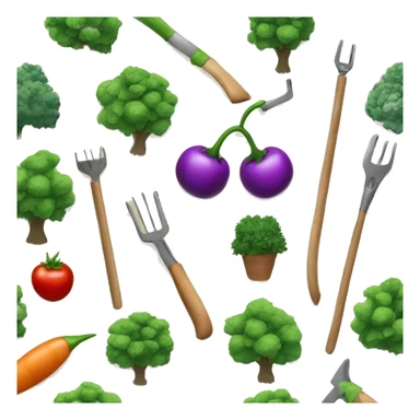 single vegetable patch with gardening tools sticker