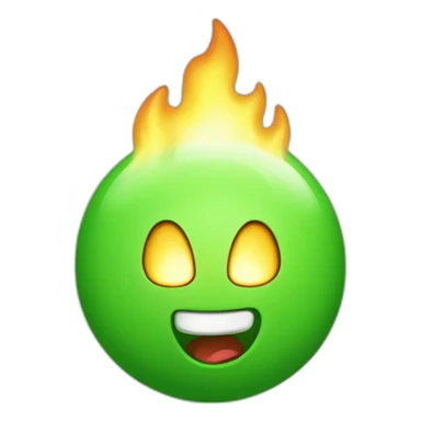 green kawaii nitro fireball happy sticker