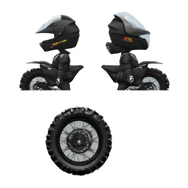 Enduro black motorcycle  sticker