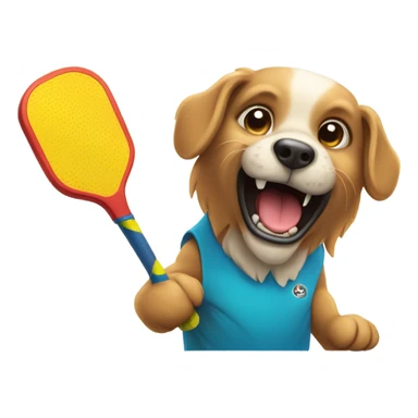 Dog playing pickle ball  sticker