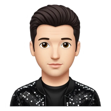 JC Chasez from 'N Sync with dark brown hair, black sequin outfit, light skin sticker