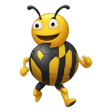 bee playing handball sticker