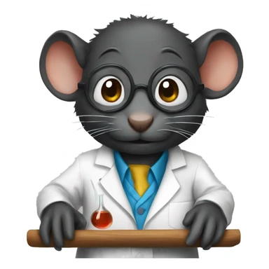 Black rat scientist sticker
