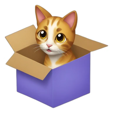 a cat in a box sticker
