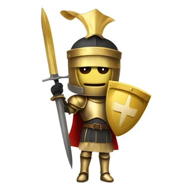 Golden knight holding banner overhead sticker