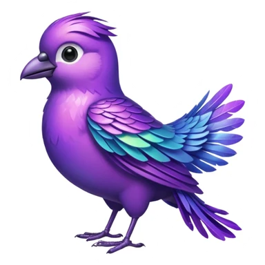 purple feathered bird sticker
