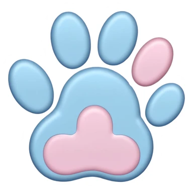 a pastel pawprint sticker