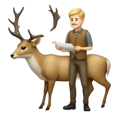 white guy deer sewing sticker