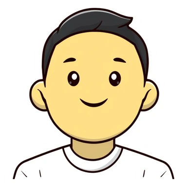 happy cartoon avatar of a person sticker