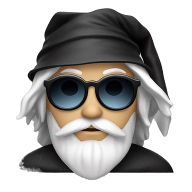 White boy with sunglasses wearing a black wizard hat sticker