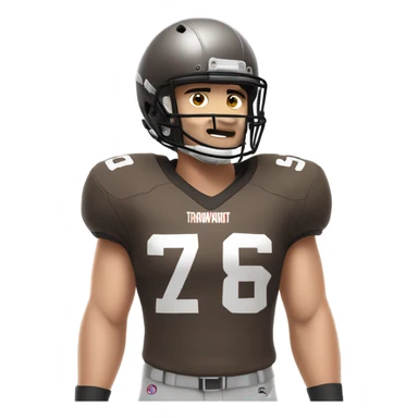 defensive end football player with brown hair sticker