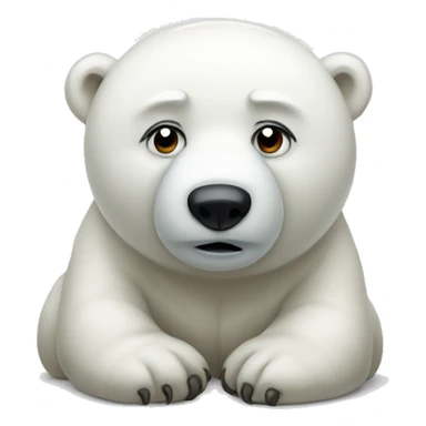 sad polar bear sticker