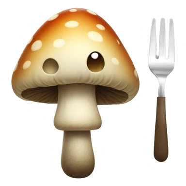 Mushroom head boy holding fork sticker