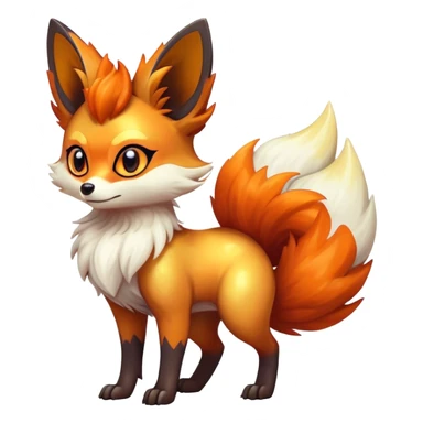 Shiny Dark Fennekin-Vulpix-fusion-hybrid full body sticker