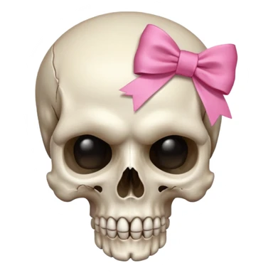 A skull with a small pink ribbon on the side of its head sticker