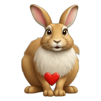 hare showing a heart sticker