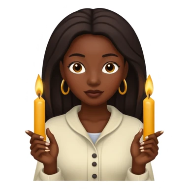 black woman holding candles sticker