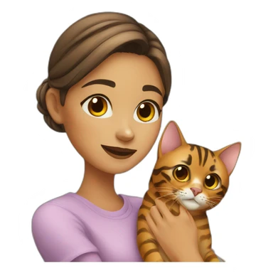 Girl with bengal cat sticker