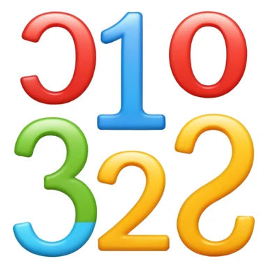 colorful numbers 1 2 3 with a smiling face, fun and inviting sticker