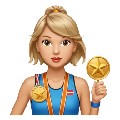 taylor swith picking running a marathon with gold medal sticker