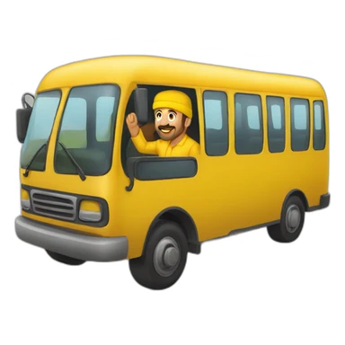 Armenian men in yellow clothing in the bus sticker