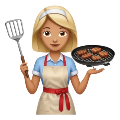 mujer haciendo asado sticker