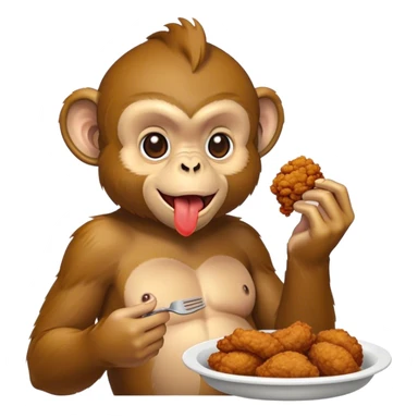 monkey eating kfc sticker