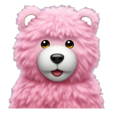 Pink fluffy teddy  sticker
