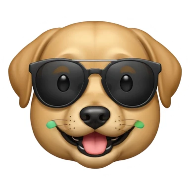 Apple style emoji Labrador head add black sunglasses  sticker