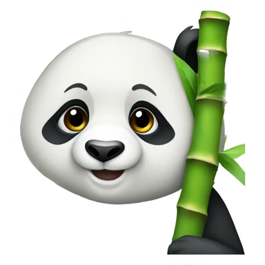 Panda eating bamboo sticker