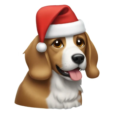 Dog with and Santa hat sticker