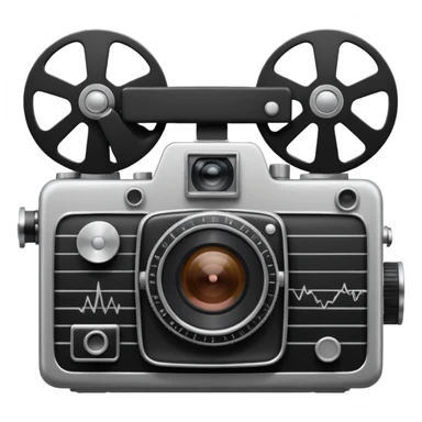 film camera with EKG reading sticker