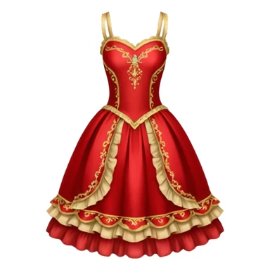 rococó vestido de ballet rojo con dorado sticker