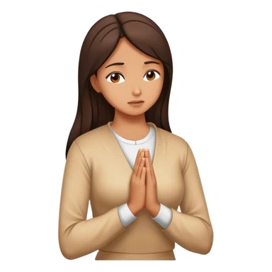 brunette woman praying pose sticker