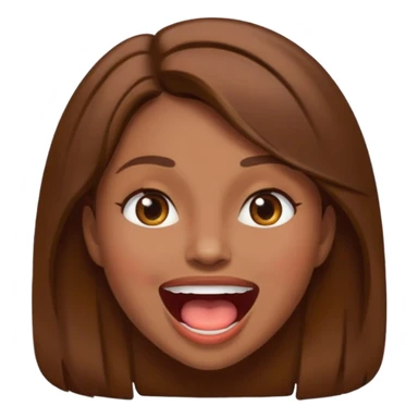 Woman brown hair with mouth open sticker