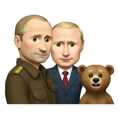 Putin and bear sticker