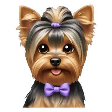 yorkie with a bow sticker