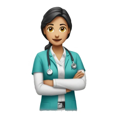 mujer morena pelinegra veterinaria sticker